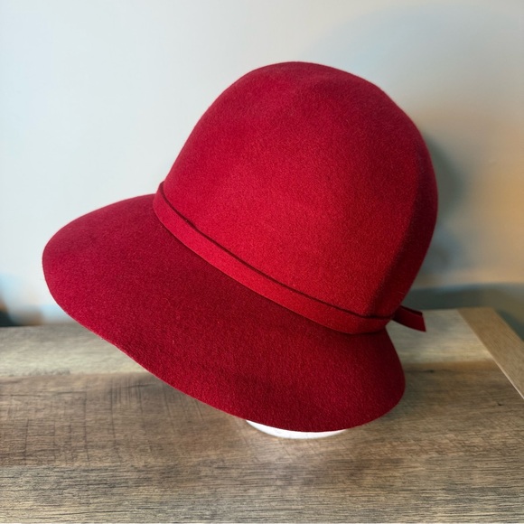 JERRY YATES Vintage Cherry Red Felt Hat Fedora Bowler Brim 50’s 40’s Mod Retro - Picture 4 of 11